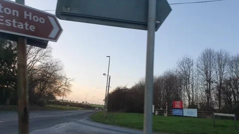 Car Drive Through British Rural Countryside Farms and Landscape Stock Footage 324827963