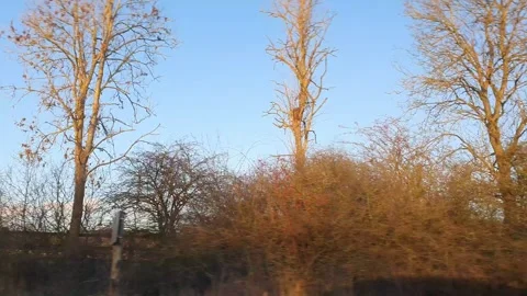 Car Drive Through British Rural Countryside Farms and Landscape Stock Footage 324828381