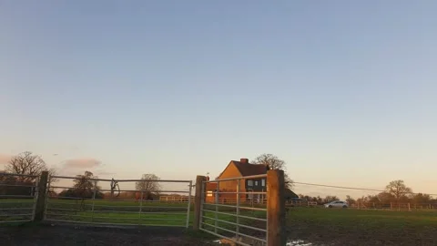 Car Drive Through British Rural Countryside Farms and Landscape Stock Footage 324832452