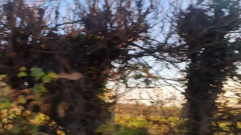 Car Drive Through British Rural Countryside Farms and Landscape Stock Footage 324833069