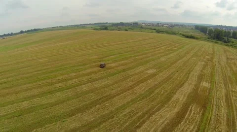 Car drive through over wheat field Stock Footage 40401969
