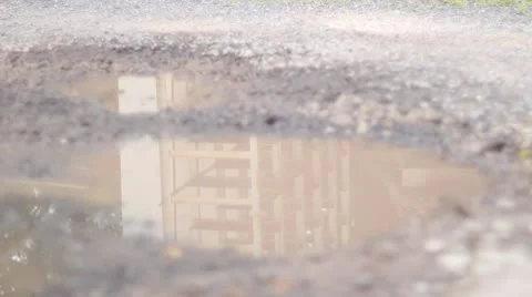 Car drive through puddle CU 스톡 동영상 10586226