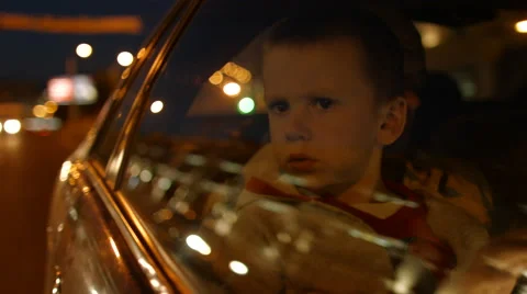 The car is driven with passengers in the back seat. Stock Footage 54994023