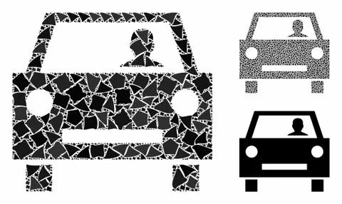 Car driver Composition Icon of Bumpy Elements Stock Illustration