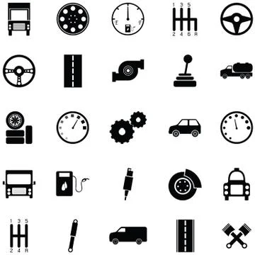 Car driver icon set 스톡 일러스트