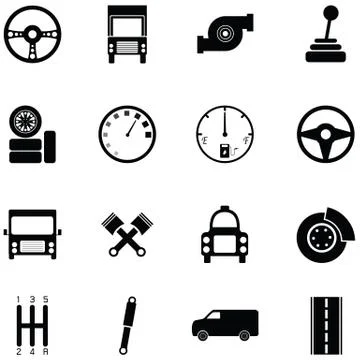 Car driver icon set 스톡 일러스트