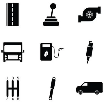 Car driver icon set 스톡 일러스트
