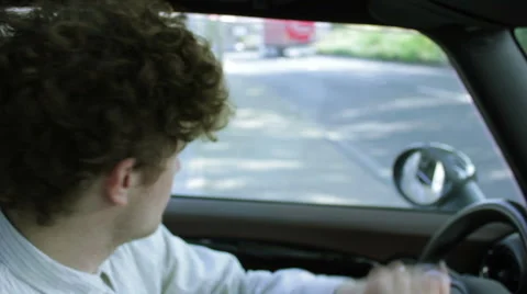 Car driver leaving yard Stock Footage 41496499