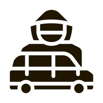 Car Driver Logo Icon Vector Glyph Illustration 스톡 일러스트