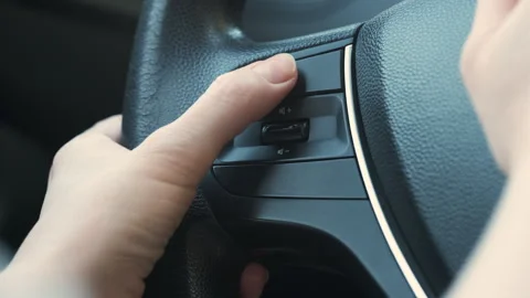Car Driver Pressing Mute Button Stock Footage 246996688