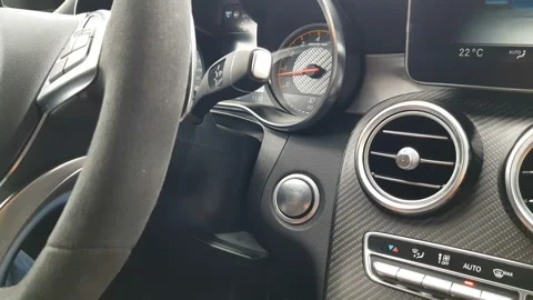 Car Driver Starting The Engine Stock Footage 116594354