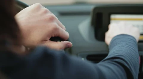 Car Driver Using Satellite Navigation Stock-Footage 55868060
