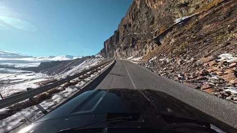 The car drives along incredibly beautiful mountain roads 動画素材 293188317