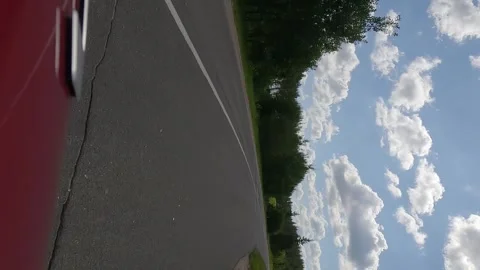 The car drives along the road. Highways, roadside and road line markings. Video stock 247932048