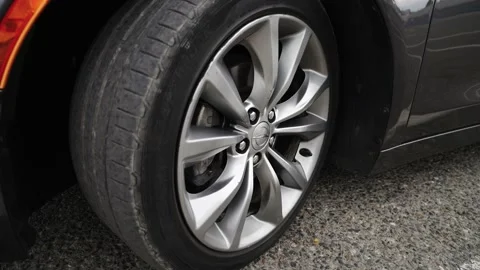 Car drives up and stops Stock Footage 203853424