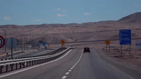 Car drives to desert Stock Footage 64872472