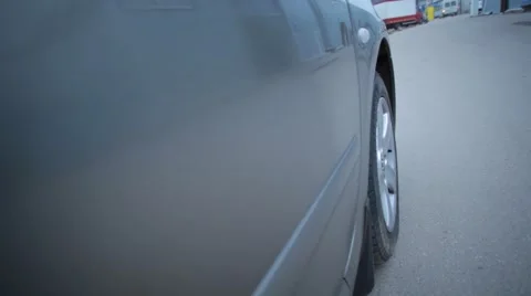 Car drives into gorazh Stock Footage 49071296