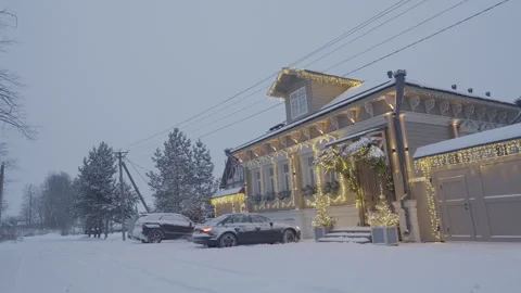 The Car Drives Up to the House Stock Footage 297251789