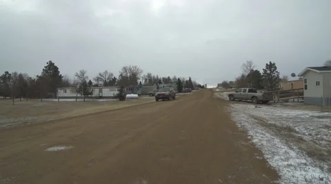 Car drives on Indian Reservation Stock Footage 40332487