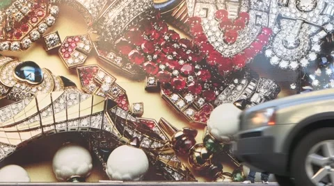 Car drives by mural Stock Footage 64902190