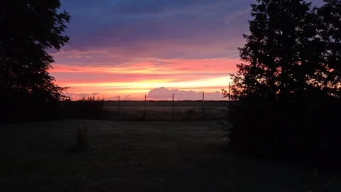 The car drives off into the sunset Stock-Footage 337127730