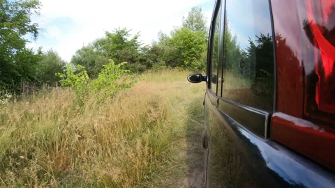 The car drives through the countryside. Stock Footage 157579836