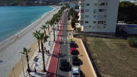 The car is driving along the beach Video stock 83692789