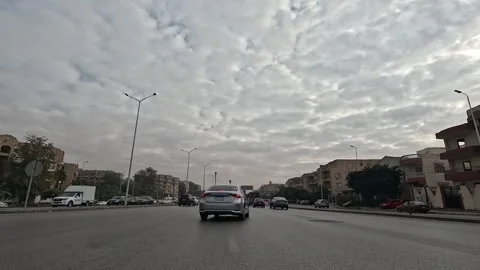 Car Driving Along Smooth Roads New Cairo Showing Buildings Traffic And City Stock Footage 329724832