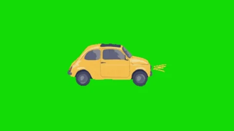 Car driving animation green screen Видео 336658586