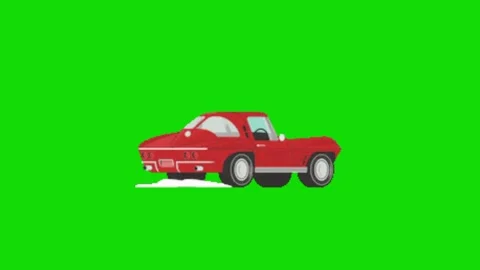 Car driving animation green screen Vídeo Stock 336658604