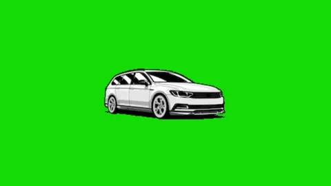 Car driving animation green screen Stock Footage 336658614