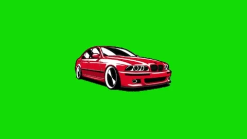 Car driving animation green screen Video stock 336658618