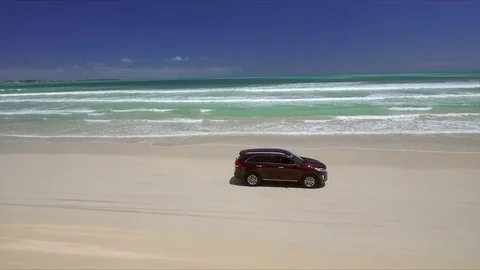 Car Driving on Beach Video stock 84151755