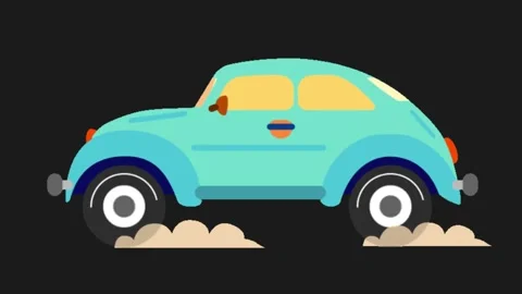 Car is driving in black background 4k animation video clip Stock Footage 242444223