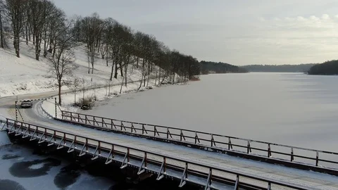 Car driving on bridge Stock Footage 101090809