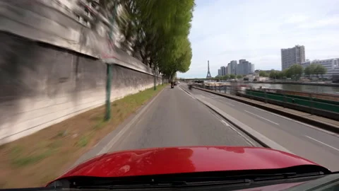 The car driving on the city road in Paris. hyperlapse. Stock Footage 182331253