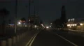 Car driving city street at night. Left-hand traffic rules observation. Accident 4k or 4k+ Resolution