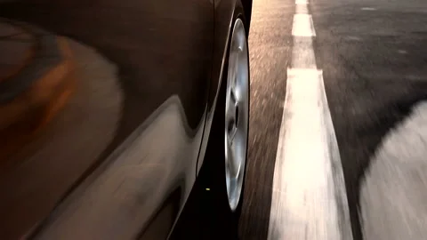 Car Driving close up to wheel Stock-Footage 210653683