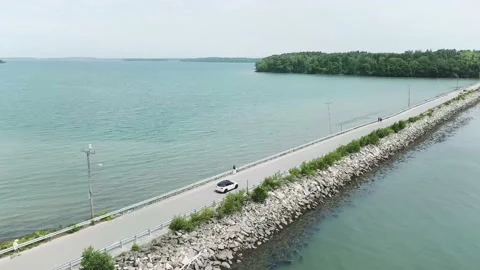 CAR DRIVING ON THE COAST Stock Footage 134571576