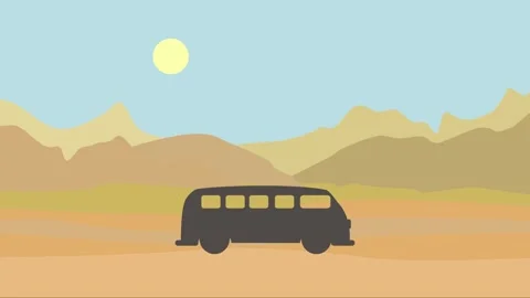 The car is driving in the desert Stock Footage 310519571