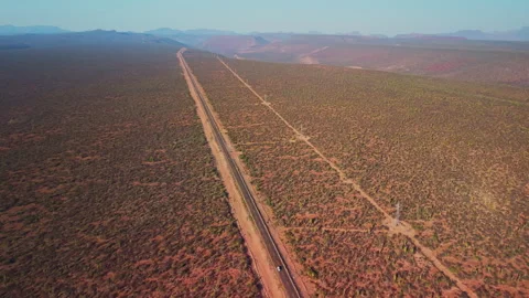 Car driving in a desertic road Stock Footage 341055393