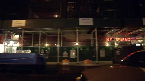 Car Driving Down 5th Ave in Manhattan, New York City at Night - NYC, USA 4K 動画素材 41309288