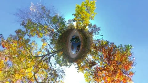 Car driving down a country road in Fall, abstract perspective Stock Footage 163472002