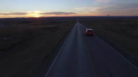 Car Driving Down Empty Highway From Back 4k Stock Footage 145562360
