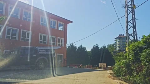 A car driving down a. Video stock 282973208