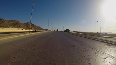 Car Driving Down Highway in Jodan Video stock 103153213