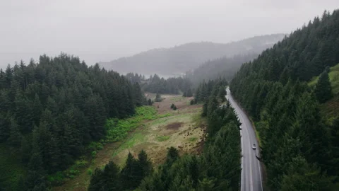 Car Driving Down Oregon Coast Highway Stock Footage 200797469