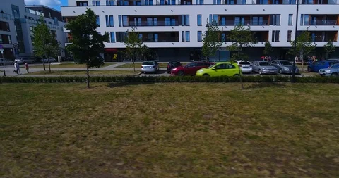 The Car Is Driving Down The Street Stock Footage 90261302