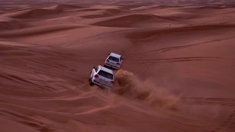 Car driving in dune . Stock Footage 212089728