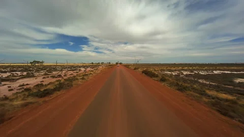 A car driving on an empty road in Australia Stock Footage 244635708